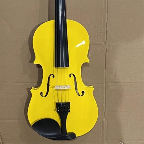 Standard Violine Geigenübungen Für Anfänger Geigenspiel 4/4 Komplette Konfiguration Dekorative Requisiten(Yellow)