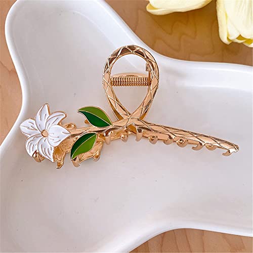 Haarklammern, Clip-Haarspangen, Krallenklammern, koreanische Damen-Haarklammer, Gold-Metall-Haarspangen, Blume, süß, große Krabbenhai-Clip-Haarspange, Haarnadel-Haar-Accessoires, 4 (Farbe: 8) (Farbe: