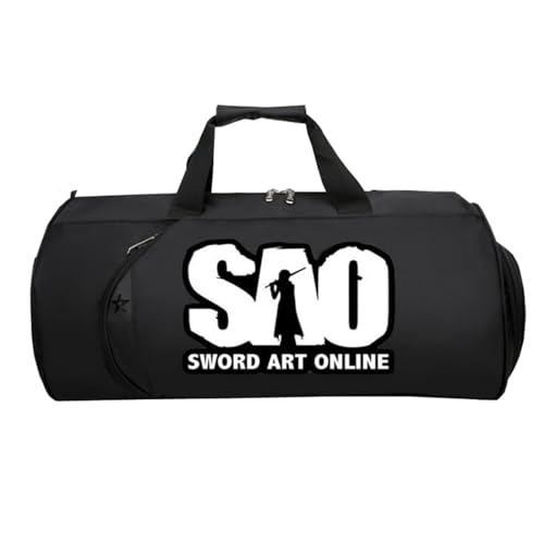 Swo-rd Art Onli-ne Sporttasche Klein, Groß Wasserdicht Sporttasche, Tote Bag füR Sport Reisen Gym Urlaub Flugzeug(Black 8)