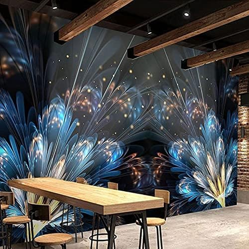 XLMING Blaue Metaphysische Blumen 3D Tapete Home Dekoration Wohnzimmer Sofa Schlafzimmer Tv Hintergrund Wand-400cm×280cm