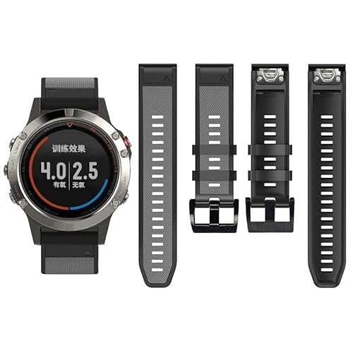 OPKDE 26 x 22 mm Uhrenarmband für Garmin Forerunner 935 945 Smartwatch, Silikon-Wirstband Fenix 5 6 6X 5X Puls Pro 3 3HR S60, 26 mm, Achat