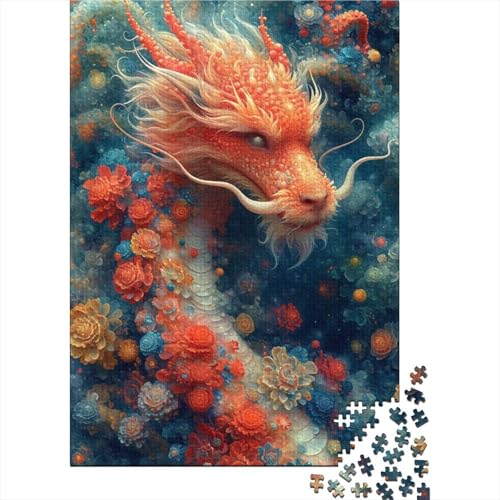 1000 Teile für Erwachsene, schwierige Puzzles, asiatische chinesische Drachen, Holzpuzzle, Puzzles für Erwachsene, interessante Puzzles zur Stressreduzierung 29,53x19,69 Zoll