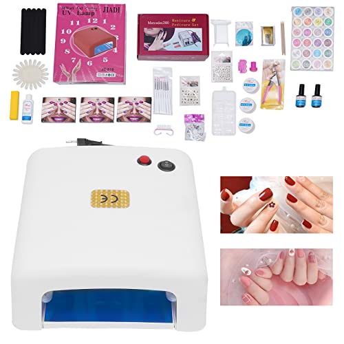 MIIWWOWO Gelnägel Set Nagelset Gelnägel Starterset Neonail Starter Set Nagelstudio, Nägel Selber Machen Nagel Sets Gel Nägel für Anfänger, Polygel Starter Set Nagelset Gelnägel mit UV Lampe