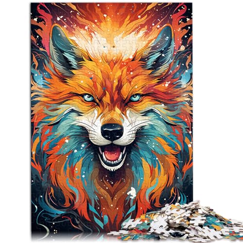 Puzzle für farbenfrohen Fantasiefuchs, 1000-teiliges Puzzle für Erwachsene, Holzpuzzle, anspruchsvoll, aber unterhaltsam und humorvoll, 1000 Teile (50 x 75 cm)