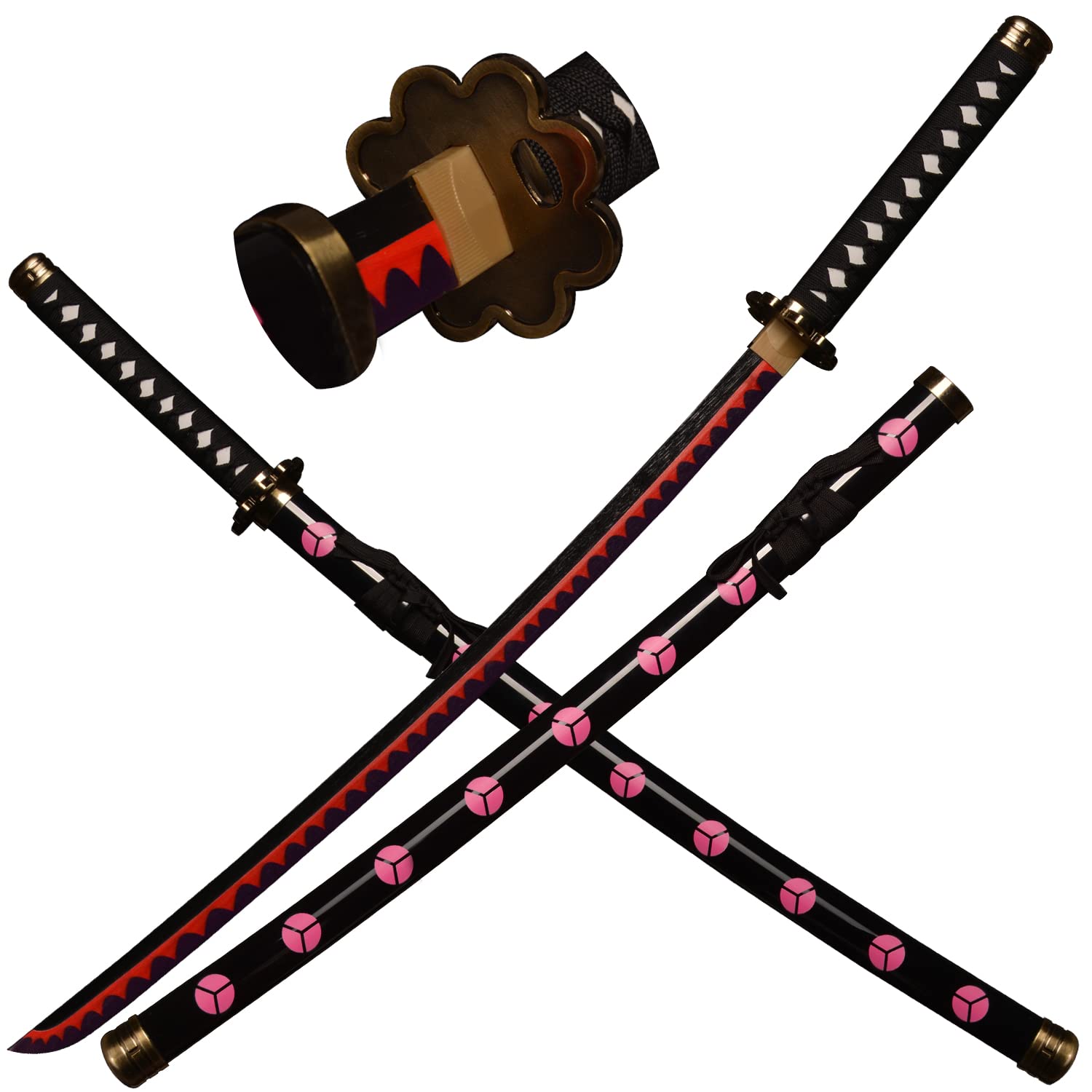 kljhld Bambus Anime Schwert Cosplay Schwert, Roronoa Zoro Katana Schwert Shusui Schwert Katana schwarz 103cm/40 Zoll