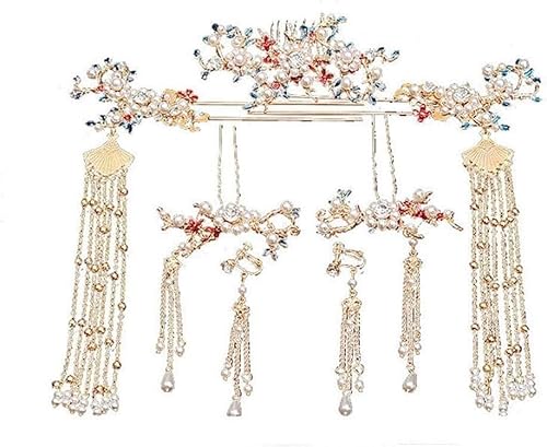 Haargabel, Braut-Haarnadeln, Hanfu-Haarstäbchen, chinesischer Haarschmuck for Mädchen, frischer und eleganter Hanfu-Kopfschmuck mit Quastenperlen, geeignet for die meisten Frauen, einschließlich Mädch