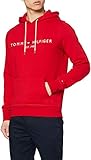 Tommy Hilfiger Herren Hoodie Tommy Logo mit Kapuze, Rot (Primary Red), L