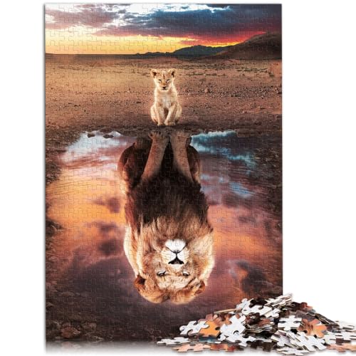 Spielzeug-Puzzle Löwe, Tierkönig, 1000 Teile, Puzzle aus Holz, jedes Teil ist einzigartig – anspruchsvolles, unterhaltsames Spiel für die ganze Familie, 1000 Teile (50 x 75 cm)