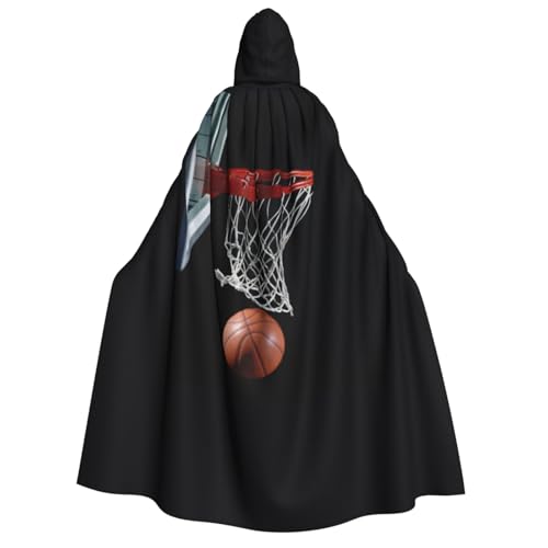 WURTON Unisex Kapuzenumhang mit Basketball-Aufdruck, Halloween, Karneval, Cosplay, vielseitig, Erwachsenen-Kapuzenumhang