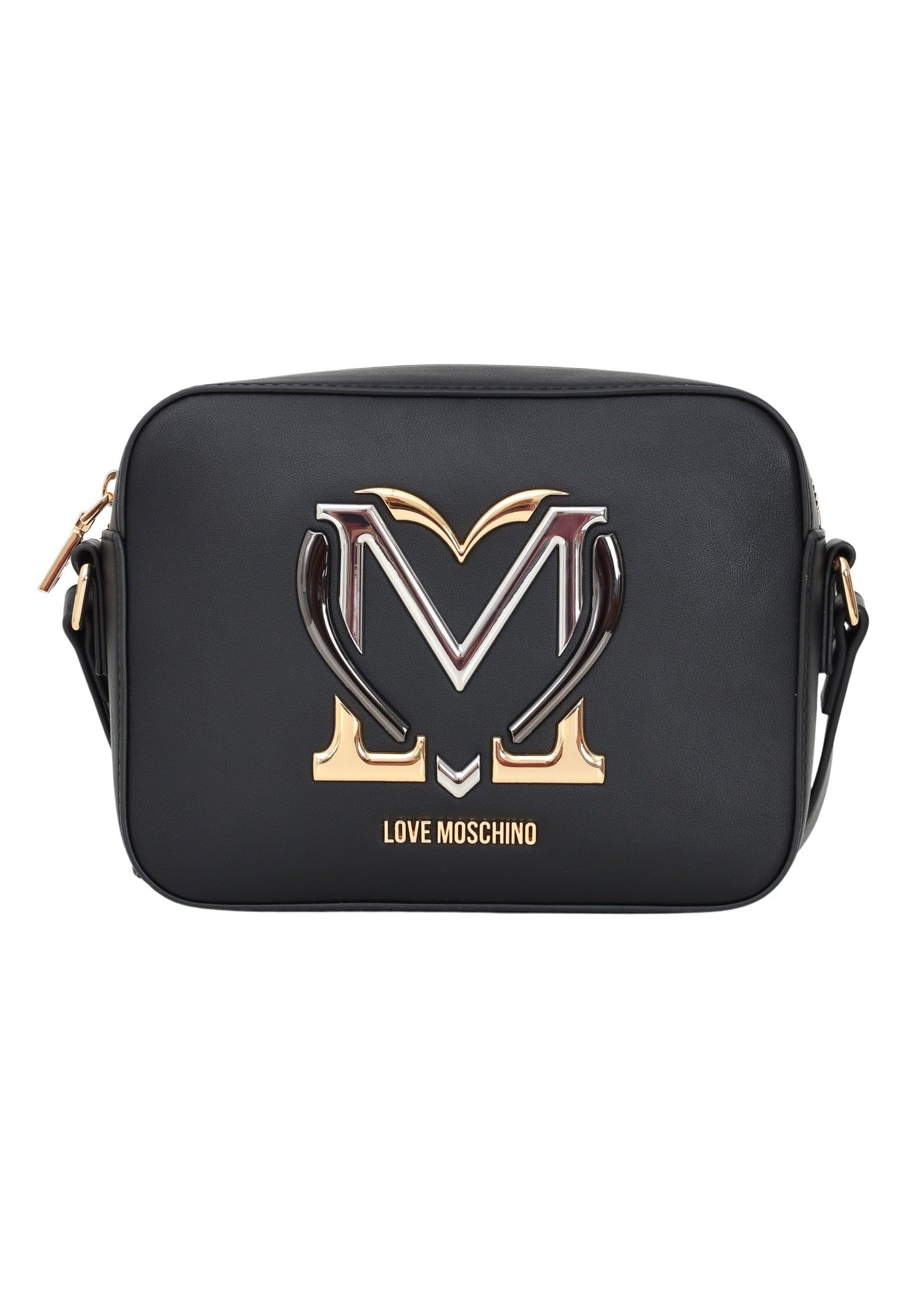 Love Moschino Schwarze Umhängetasche für Damen mit Logo, Schwarz , Einheitsgröße