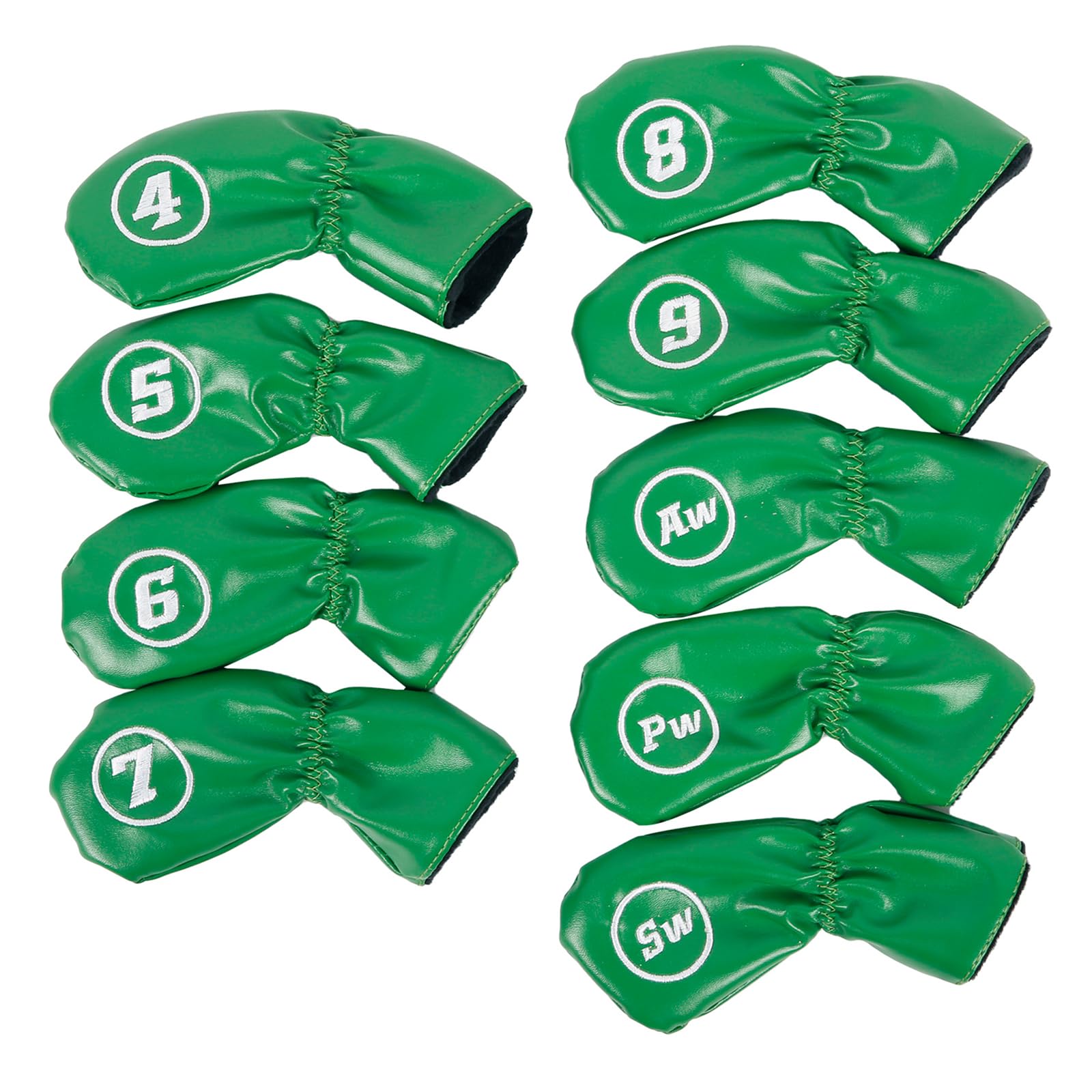 Avejjbaey 9Pcs wasserdichte Golfplätze Putter Abdeckung Eisen Kopf Abdeckung PU Leder Golfplätze Club Abdeckung Eisen Headcover Golfplätze Club Kopf Abdeckung Set