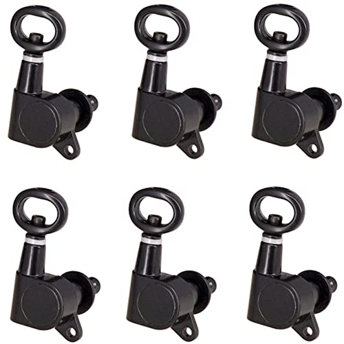 Gitarren Stimmwirbel Hohlgriff Guitar Tuner Gitarre Pegs Hals Guitar Tuning Tool (Color : Black 6R)