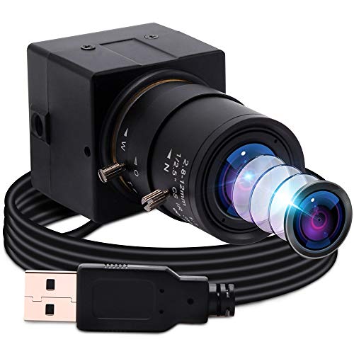 4K Webcam 30fps,Ultra HD IMX415 USB Zoom Kamera mit 2.8-12mm Weitwinkel Objektiv,Mini Web Kamera für PC,Plug & Play,2160P Videokonferenz Webkamera für Windows/Linux/Raspberry Pi USB4K03-SFV(2.8-12)