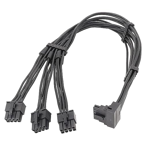 Qsvbeeqj 3 x 8-poliger Stecker auf 12 VHPWR PCIE5.0 16-poliges ATX3.0 Modularkabel für RTX40 Serie Grafikkarten-Verbindungskabel