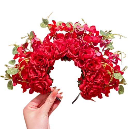 Zdprkqzvz Buntes Blumen Stirnband Doppelseitige Krone Haarkranz Hochzeit Party Kostüm Kopfschmuck Für Braut Frauen Haar Accessoire