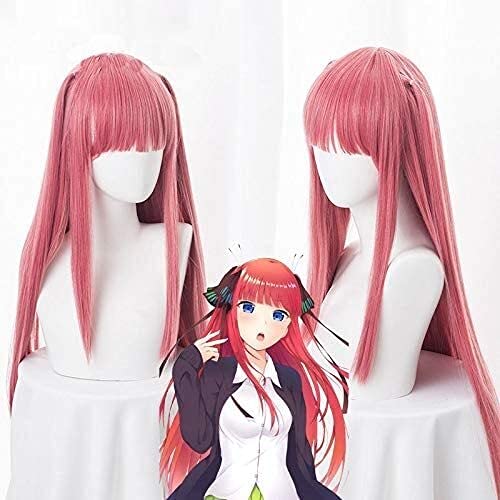 LINLINCD-Anime Coser Wig Die Quintuplés Quintuplés Cosplay Wigs Nino Nakano Cosplay Synthetische Wig 5 Tubun No Hanayom Wig Halloween Karneval Party