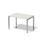 BISLEY Cito Schreibtisch, 650-850 mm höheneinstellbares U-Gestell, Metall, Gw355 Dekor Grauweiß, Gestell Silber, 80 x 120 x 85 cm