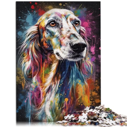 Das Holzpuzzle „Saluki-Gemälde“ mit 1000 großen Teilen für Erwachsene eignet ganze Familie und die 1000 Teile (50 x 75 cm)