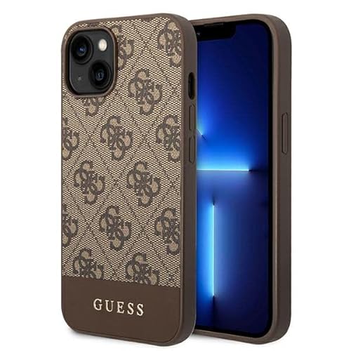 Guess GUHCP14SG4GLBR hülle für iPhone 14 6,1" braun/Brown Hard case 4G Stripe Collection