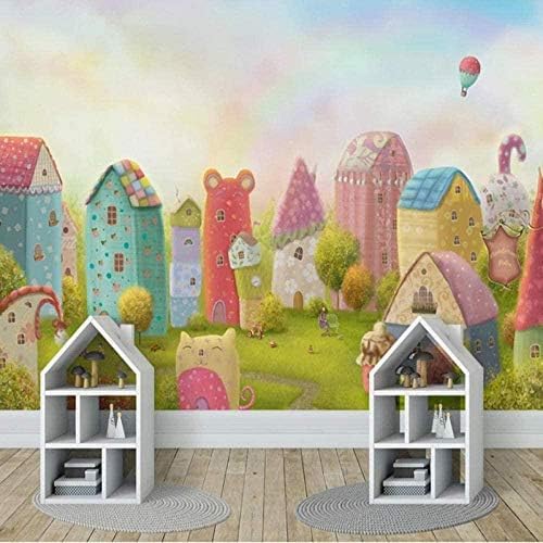 XLMING Cartoon Haus Schloss Kinderzimmer 3D Tapeten Home Esszimmer Sofa Schlafzimmer Wohnzimmer TV Hintergrund-150cm×105cm