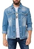 Cipo & Baxx Herren Jeans Jacke Übergangsjacke Baumwolle mit Taschen CJ289 Hellblau L