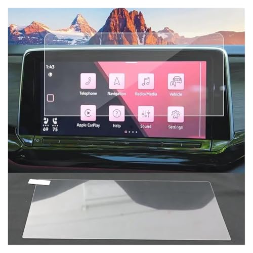 Für VW Für Atlas 2024 12 Zoll Infotainmentsystem Auto GPS Navigation Radio Bildschirm Gehärtetes Glas Displayschutzfolie Navigation Schutzfolie Navigations-Displayschutz