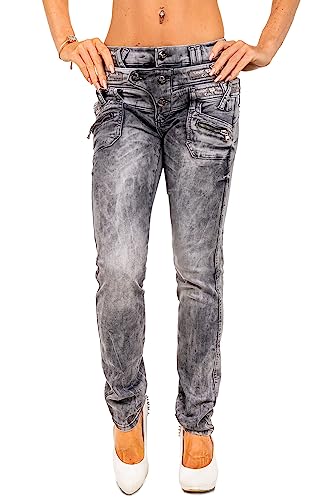 Cipo & Baxx Damen Jeans WD431-bans Black W27/L34