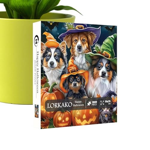 Halloween-Puzzles – praktische 1000-teilige Puzzles – Brettspiel für Familienspielabende, Heimdekoration, Herbstpuzzle, interaktive Denksportaufgabe