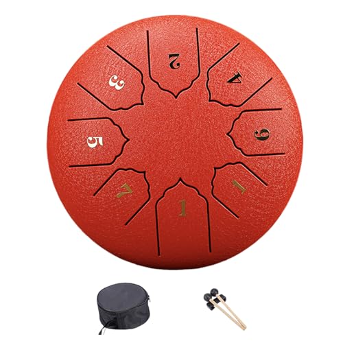 Steel Tongue Drum 8 Note 6 Inch Steel Drum Percussions Instrument With Drumsticks And For Musical Educations