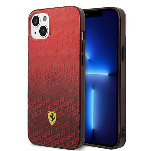 Ferrari Handyhülle für iPhone 14 Plus in Farbverlauf Red Scuderia Dyed Bumper Collection, Anti-Scratch & Durable Hard Case mit Zugänglichen Anschlüssen, Stoßdämpfung & Signature Logo