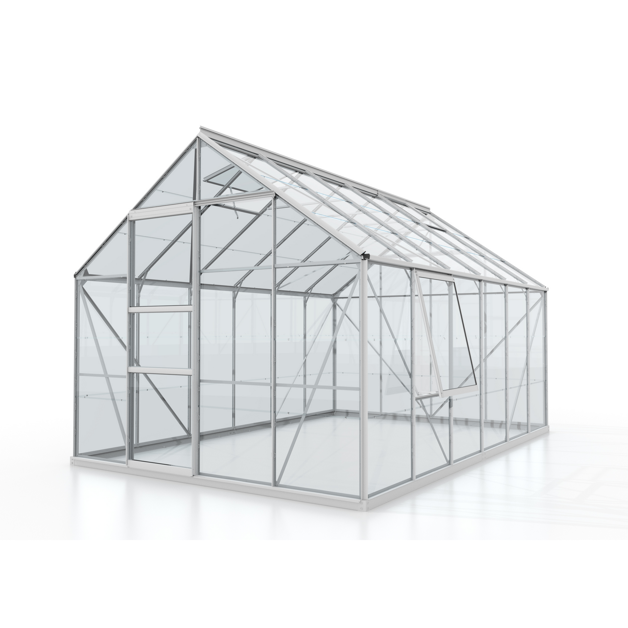 Vitavia Gewächshaus 'Meridian 1 9900' 9,9 m² 254,4 x 378,8 cm 3 mm Sicherheitsglas aluminiumfarben 2