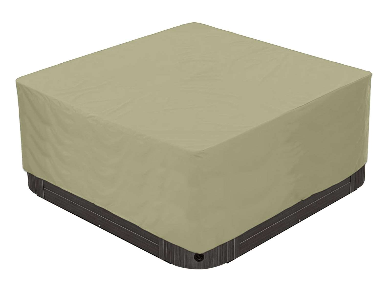 BaCover Outdoor Whirlpool-Abdeckung, 210D Oxford Garten Wasserdicht Staubdicht UV-geschützt Poolabdeckung Quadrat Spa Abdeckung,Beige,220x220x90cm