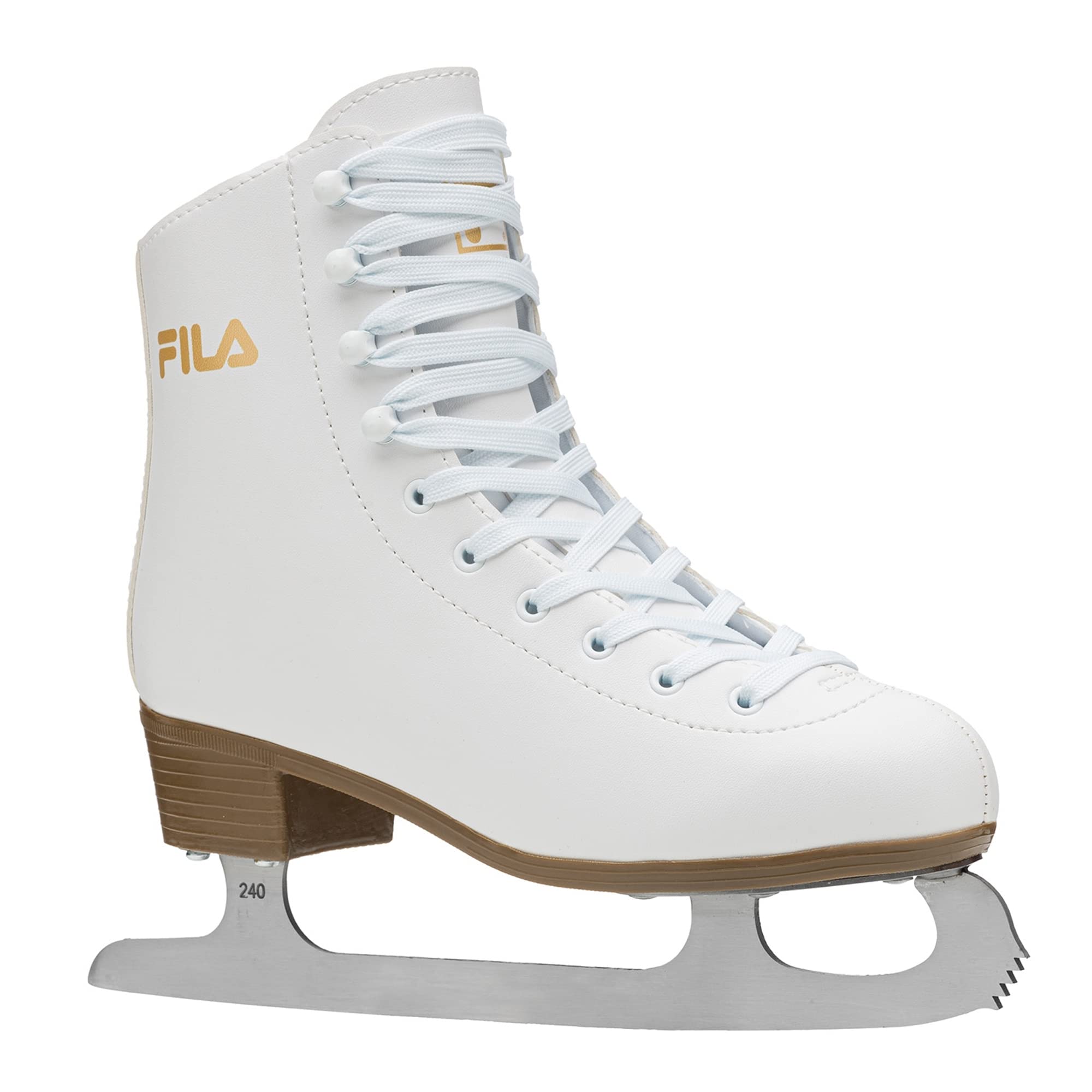 FILA Damen Schlittschuhe Eve Classic, Eislaufschuhe Größe 36, Kunstlaufschuhe mit Edelstahlkufen, weiß