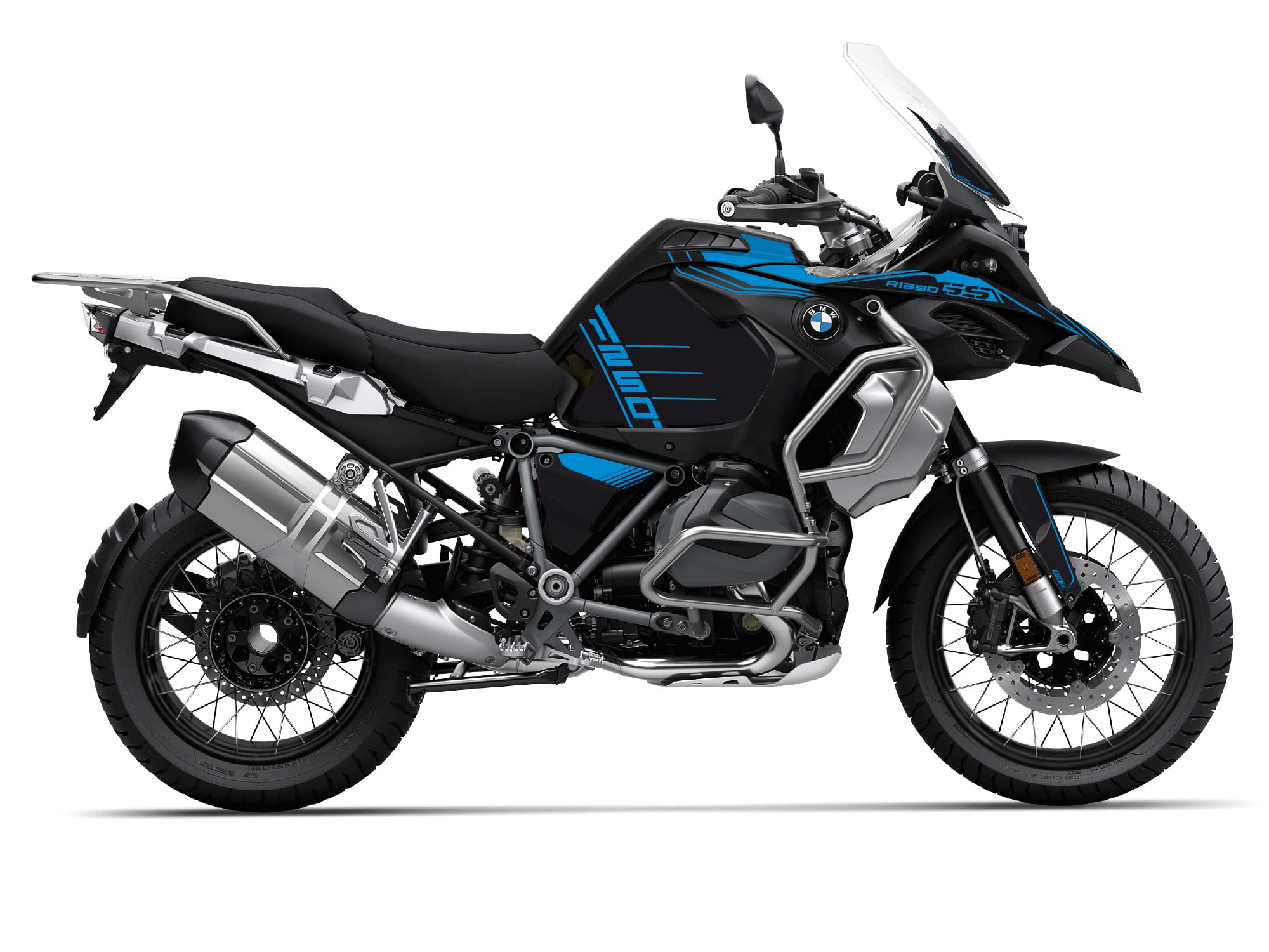 UNIRACING Dekoration Schutz Aufkleber Kit für BMW R1250 GS Adventure 2019-23 40th Anniversary, Racing Blau