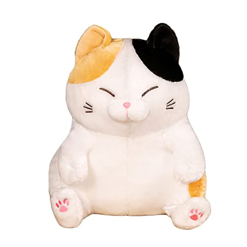 DANAIM Glückskatzen-Plüschtier, 43,2 cm, Haustierkatze, Stofftier, Plüschkissen, Niedliche Kätzchenfigur, Puppe, Heimdekoration, Kindergeschenk for Kinder, Mädchen, Jungen(White,43cm)