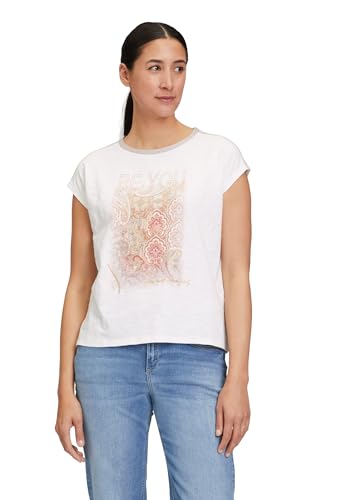 Cartoon Damen Rundhals-Shirt mit Placement Patch Cream/Rosé,36