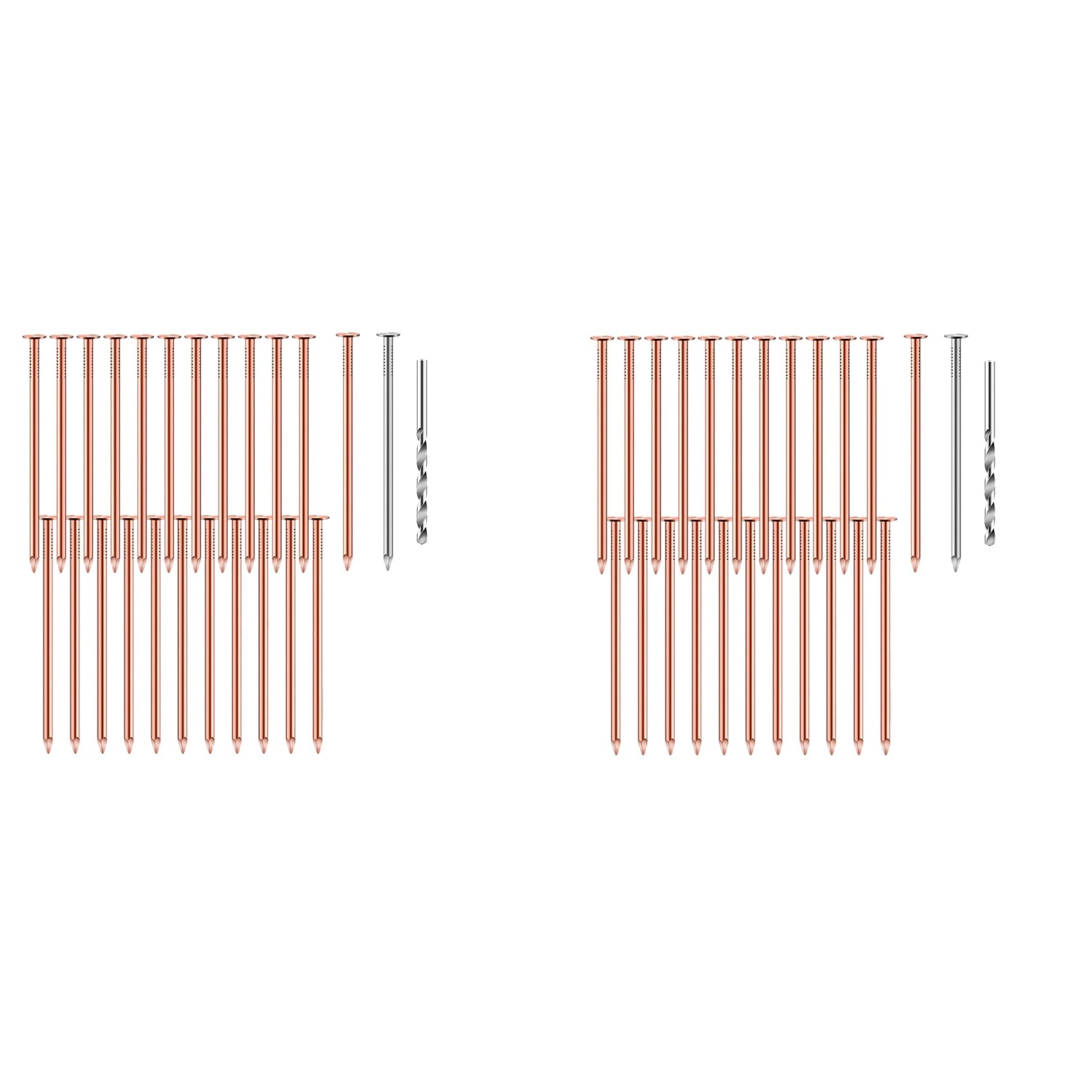Sizoriruk 50 Stück Kupfernägel zum Töten Von Bäumen, 3,5 Große Reine Kupfernägel, Stumpfentfernungsspitzen, Hardware-Nägel für Bäume