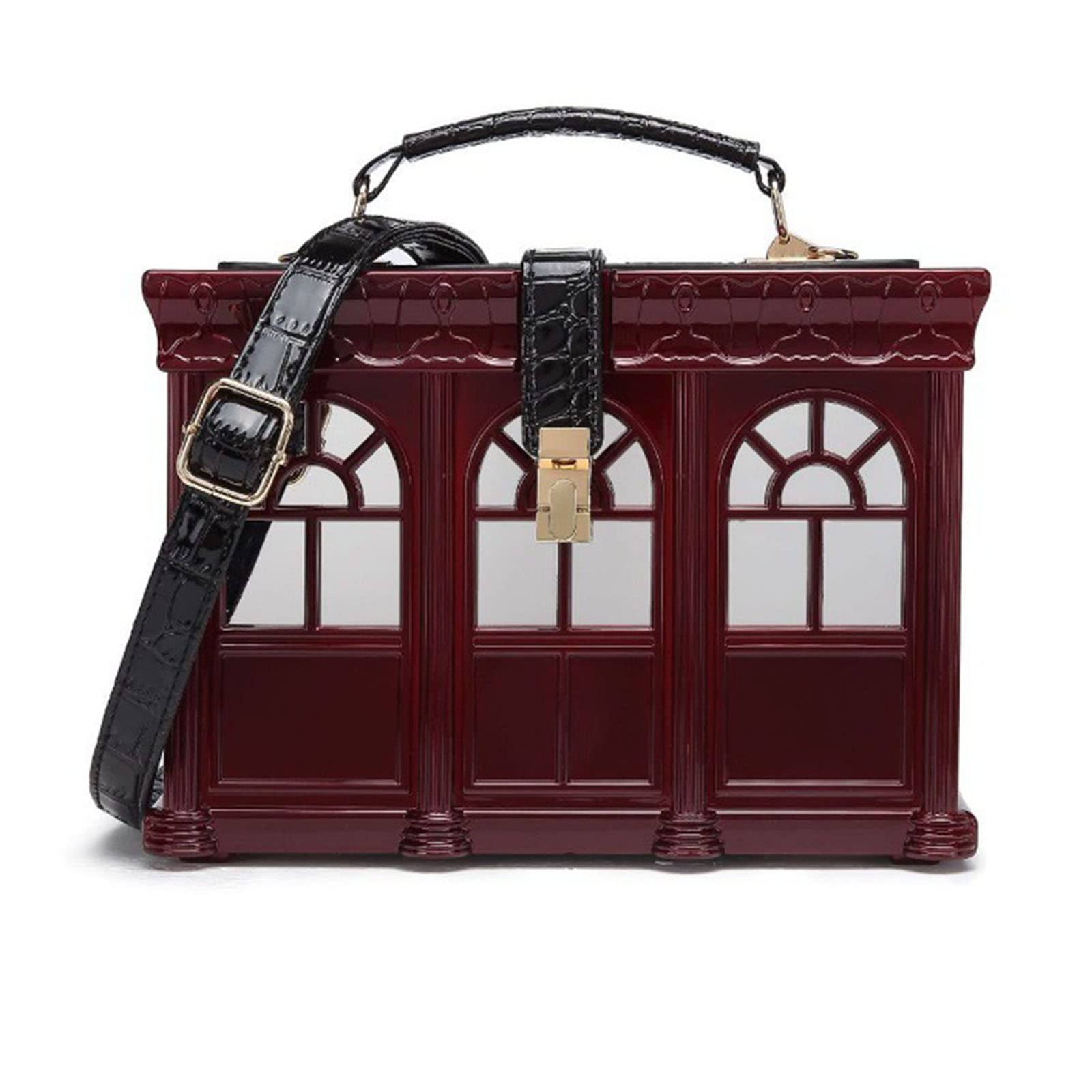 ohodhmnu Damen Tragetasche, Acryl Haus Handtaschen Crossbody Taschen Top Griff Geldbörse Satchel Bag Schultertasche für Frauen, burgunderfarben, single bag