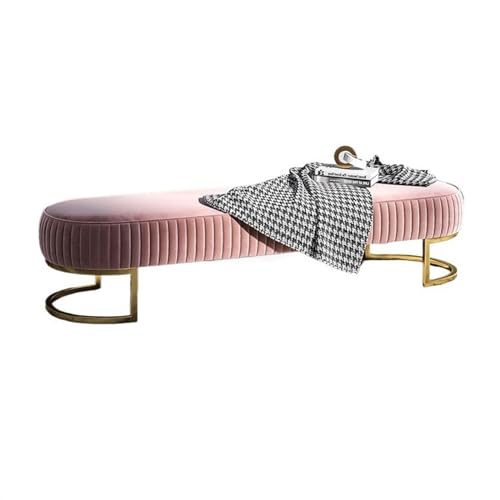 Sitzbank für Schlafzimmer Schuhgeschäft, Bekleidungsgeschäft, Schuhanprobebank, dekorativer langer Sofahocker, Zuhause, Schlafzimmer, Nachttischhocker, dekorative Möbel Bettbank(Pink,100cm)