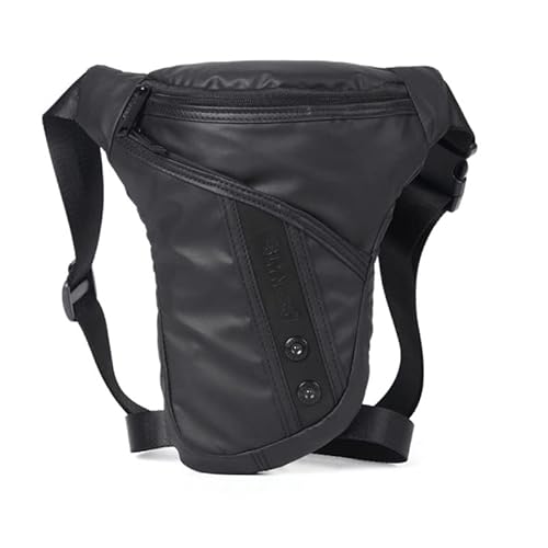 Leg Bag Motorrad Motorrad Oberschenkeltasche Herren Oberschenkel Samt Tasche Drop Bag Motorrad Radfahren Schulter Multifunktionstasche Umhängetasche Nylon Herren Hüfte Wiege Taille Tasche(Black nylon)