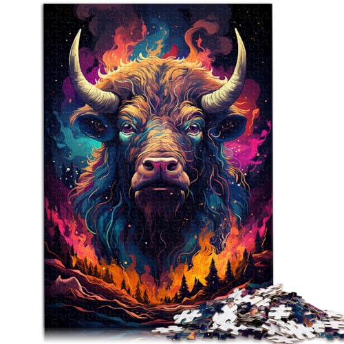 Puzzle für farbenfrohe Psychedelika von Psychedelic Buffalo, Puzzle für Erwachsene mit 1000 Teilen, Holzpuzzle zum Stressabbau, 1000 Teile (50 x 75 cm)