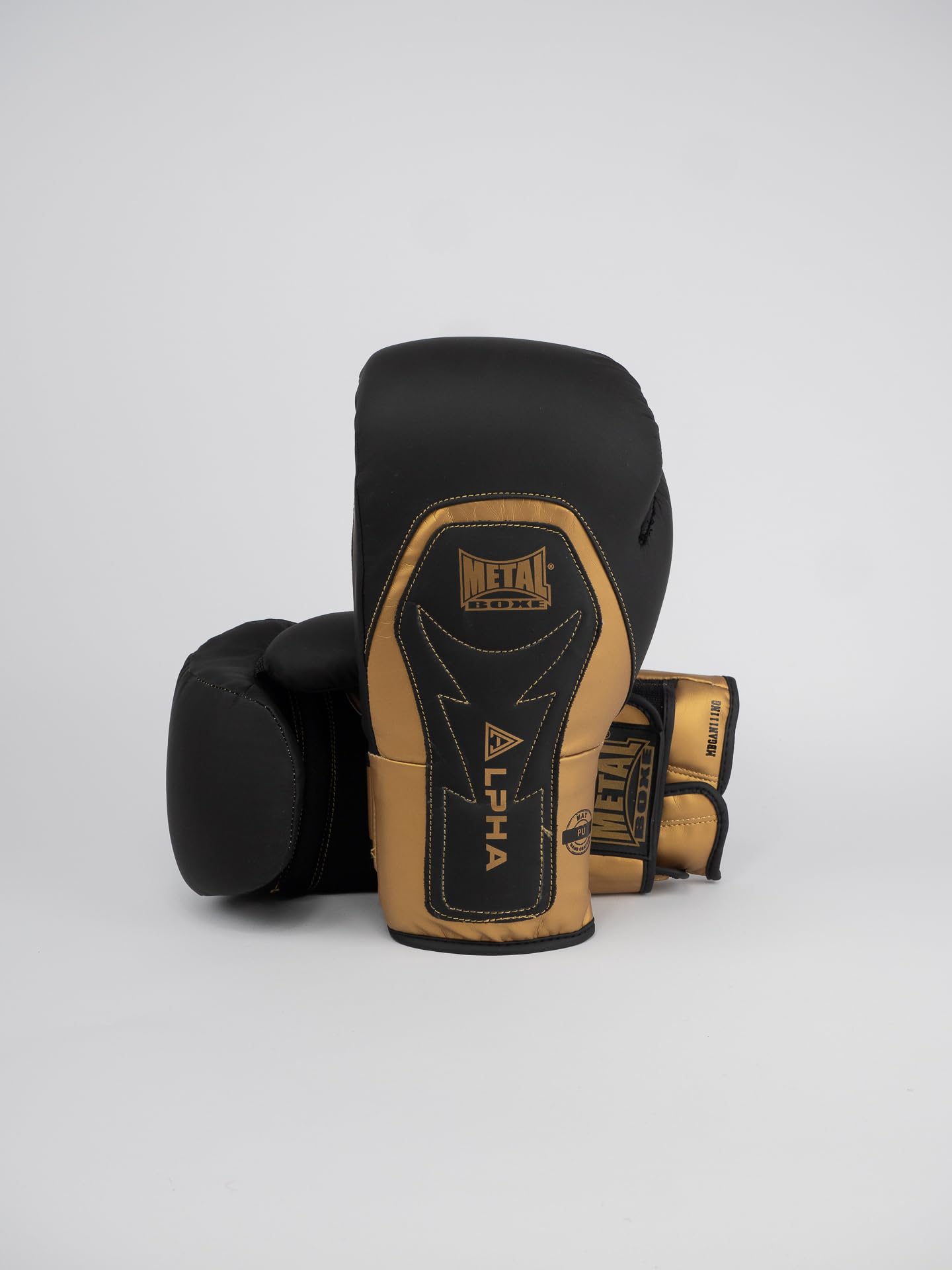 METAL BOXE Gants de Boxe Entraînement Alpha Noir/Or 14 oz