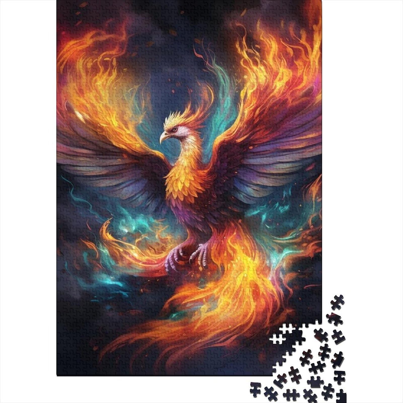 1000 Teile Puzzle für Erwachsene, Vogel Phönix, Holzpuzzle, Puzzle für Erwachsene, Teenager, Spielspielzeug für Erwachsene, Familienpuzzle, Geschenk, 75 x 50 cm