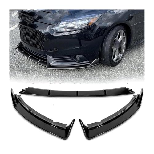 Frontspoiler Lippe Für Ford Für Focus MK3 ST 2012 2013 2014 3-teiliges Schwarz Glänzendes Auto-Frontstoßstangensplitter-Lippendiffusor-Körperkit Spoilerschutz Frontstoßstange Spoiler(Carbon Fiber Look