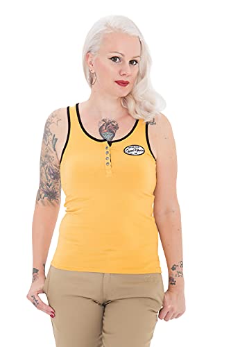 Queen Kerosin Damen Tank Top Mit Trendiger Knopfleiste Speedway Rundhals Ohne Ärmel Tanktop Regular Fit Bedruckt Speedway