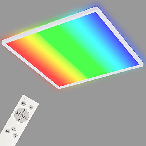 BRILONER Leuchten - Smart LED Deckenleuchte, RGB bunte Farben, Indirekter Lichteffekt, Neutralweißes Licht, WiFi Wohnzimmerlampe, Fernbedienung, Sprachsteuerung