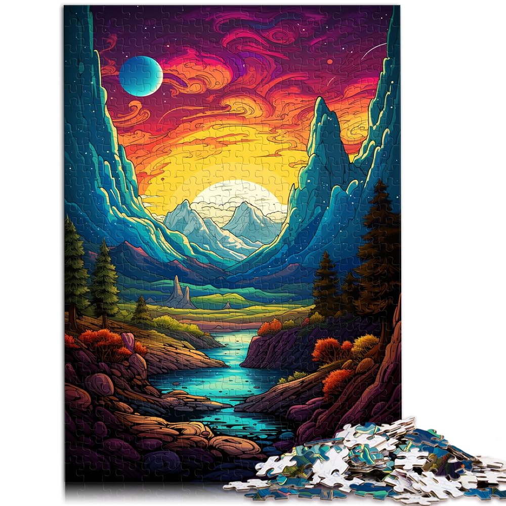 Puzzles, Geschenke, Spielzeuge, Psychedelic Alps, 1000-teiliges Puzzle, jedes Teil ist einzigartig – anspruchsvolles, unterhaltsames Spiel für die ganze Familie, 1000 Teile (50 x 75 cm)