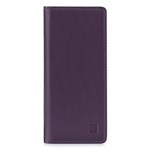 32nd Klassische Series 2.0 - Lederhülle Case Cover für Sony Xperia 5 II (2020), Echtleder Hülle Entwurf gemacht Mit Kartensteckplatz, Magnetisch und Standfuß - Aubergine