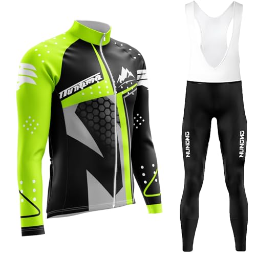 Rennrad Trikot Herren Set,Atmungsaktiv Und Schnelltrocknend Herren-Radtrikot Radhosen Für Männer Mit 9D-Gel-Pads Fahrradtrikot Herren Herbst Atmungsaktive (Type-1,4XL)