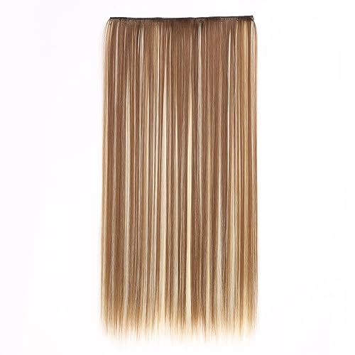 Clip-in-Haarverlängerungen Clip-in-Kunsthaarverlängerungen, 5 Clip-in-Haarverlängerungen, lange, glatte Frisur, Haarteil, Schwarz, Braun, Blond, 61 cm, Kunsthaar for Frauen Clip-in-Haarverlängerungen